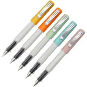 5 PCS Jinhao 248 Fountain Pen Fine Nib 5 Colors Set with Refillable Converters, Dark Colored
