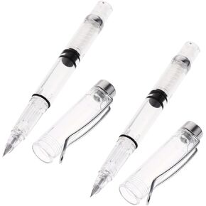 STOBOK Clear Fountain Pen 2pcs Pen Kids Stationery Stationary for Kids School Kdis Stationery Piston Kids Stationary Writing Stationery Students Stationery Business Child Metal