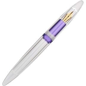M2 Metallic Blue Fountain Pen (Extra Fine Nib 0.38mm) Transparent Eye Dropper Filling Large-Capacity Ink Storing