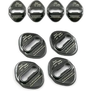 Stainless Steel Metal Car Door Striker Lock Latches Protector Cover Dress up Accessories (Pack of 4) Compatible with Toyota Honda Hyundai Kia Vehicles (Silver)
