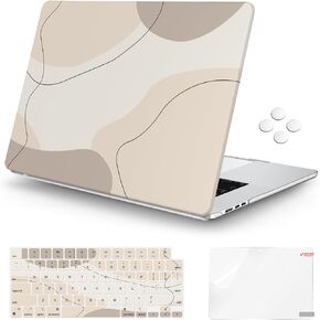 iCasso for MacBook Air 15 inch Case 2025 2024 2023 M4 M3 M2 Chip Model A3241 A3114 A2941, Black Protective Hard Shell Case with Screen Protector & Keyboard Cover for MacBook air 15.3, Weeds
