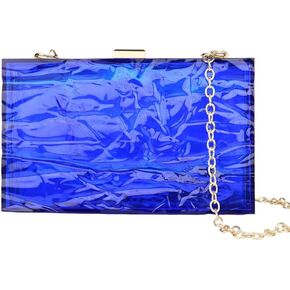 Women Clear Purse, Acrylic Evening Clutch Bag, Shoulder Handbag With Removable Gold Chain Strap