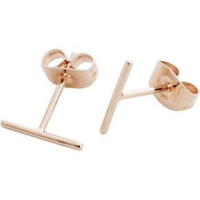 HONEYCAT Skinny Wire Midi Balance Bar Stud Earrings in Gold, Rose Gold, or Silver in 10mm or 5mm | Minimalist, Delicate Everyday Jewelry