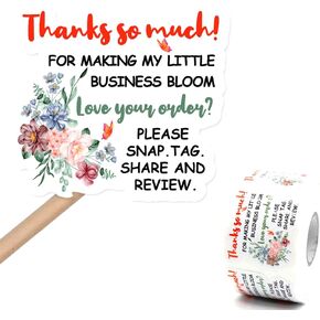 Thanks So Much for Making My Little Business Bloom Stickers,Thank You Stickers,Small Shop Stickers,Mail Envelopes Stickers Handmade Stickers for Small Business,Handmade Goods,Online Retailers,500 PCS