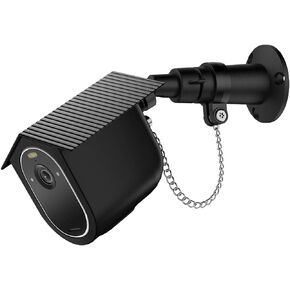 HOLACA Security Outdoor Mount for Arlo Essential Spotlight Camera with Anti-Theft Chain,Protective Housing Case-Extra Protection for Camera (1 Pack, Black)