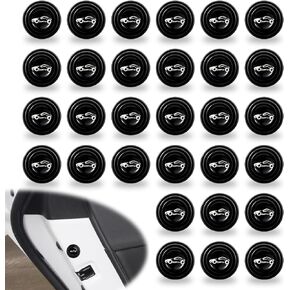30 PCS Car Door Anti-Shock Gasket, Car Door Shock Absorber Soundproof Stickers, Door Edge Acoustic Cushioning Muffler Mat, Universal Car Door Side Anti-Collision Protection Sticker (Black)