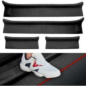 Door Sill Guards Kit for Jeep Wrangler JL/Gladiator JT Accessories 2018-2024, Black Rubber Door Sill Guard Protector for Jeep Wrangler JL &Gladiator JT 4-Door Accessories (4 Pcs Set)