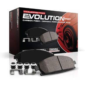 Power Stop Z23-1409 Front Z23 Evolution Sport Carbon Fiber Infused Ceramic Brake Pads with Hardware