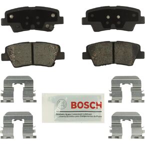 BOSCH BE1313H Blue Ceramic Disc Brake Pad Set With Hardware - Compatible With Select Hyundai Azera, Elantra, Sonata; Kia Amanti, Optima, Soul; REAR