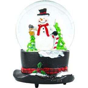 Glass Snow Globes with Snowflakes Dancing Water Snow Globes, Music Box Decorative Ornaments