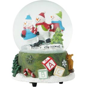 Glass Snow Globes with Snowflakes Dancing Water Snow Globes, Music Box Decorative Ornaments