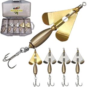 Buzzbait Fishing Lures Kit Bass Spinnerbait Baits with Treble Hook Topwater Buzz Bait Swimbait Metal Swim Jig Lure for Bass Pike Trout Salmon Fishing Freshwater Saltwater Fishing