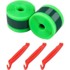 Bike Tire Liner 2 Rolls Bicycle Inner Tube Flat Protectors Tire Liner Compatible with 24" 26" 29" with 3PCS Bike Tire Levers TPU Proof Bike Wheel Liner for BMX Mountain Road Bicycle Ebike Tires