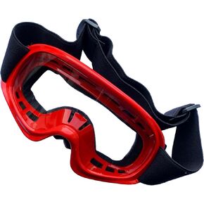 MRS Kids RED GOGGLES للشباب الترابية حفرة الدراجة مقاومة للصدمات قابلة للتعديل للأطفال ATV رباعية الذهاب كارت دراجة نارية على الطرق الوعرة ركوب موتوكروس سباق الدراجات نظارات نظارات للبنين والبنات / نظارات عدسة واضحة in Kuwait