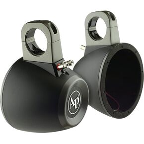 Audiopipe APMP-8002SP 8-Inch Short Compact Multi Purpose Directional Stereo Speaker Enclosure for Car Audio, Marine, UTV, and ATV Sound System, Black (Pair)