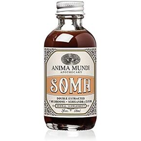 Anima Mundi Soma 7 Mushroom Adaptogenic Elixir - Mushroom Liquid Extract Tincture with Reishi, Chaga, Lions Mane & Cordyceps - Immune Support Mushroom Extract Drops - Vegan (4oz / 118ml)