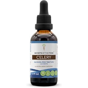 Secrets of the Tribe Celery Tincture Alcohol-Free Liquid Extract, Celery (Apium graveolens) Dried Fruit and Seed (2 FL OZ)