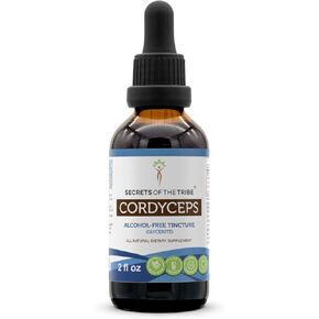 Secrets of the Tribe Cordyceps Alcohol-Free Liquid Extract, Cordyceps (Cordyceps Sinensis) Dried Mushroom Tincture Supplement (4 FL OZ)