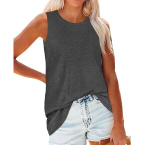 Tank Top for Women Sleeveless Summer Crewneck Casual Loose Tunic Tops Shirts