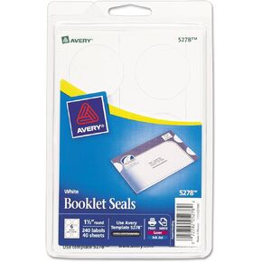 Avery Mailing Seals for Laser and Ink Jet Printers, 1.5-Inch, Round, Pack of 240 (5278)