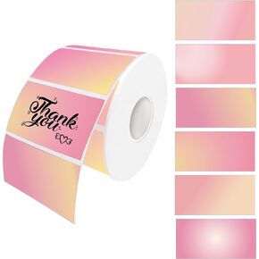 Thermal Sticker Labels, 2.25" x 1.25" 1000 Labels Self-Adhesive Direct Thermal Labels Multi-Purpose Roll Sticker Labels for DIY Logo Design, QR Code, Name Tag, Inventory (Pink)