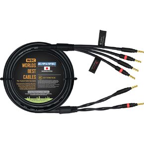 WORLDS BEST CABLES 8 Foot - Canare 4S11 – Audiophile Grade - HiFi Star-Quad Bi-Wire Single Speaker Cable for Center Channel with Eminence Gold Banana Connectors in Kuwait