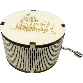 LA Vie EN Rose Music Box|18 Note Hand Crank Wood Vintage مجموعة صناديق موسيقية منقوشة هدية لعيد الميلاد والذكرى السنوية لأعياد الميلاد، خشبية in Kuwait