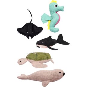 Ocean Family: 5pc Catnip Cat Toy Set (Orca, Manta Ray, Sea Turtle, Seahorse, Seal) in Kuwait