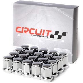 Circuit Performance 12x1.5 Red Closed End Bulge Acorn Lug Nuts Cone Seat Forged Steel (20 Pieces)