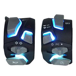 7/8" Motorcycle Switches Blue LED Light Switch for Horn Button Turn Signal Electric Fog Lamp Light Start Handlebar Controller Switches