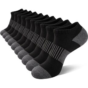 eallco 10 Pairs Ankle Socks Men Running Low Cut Socks Comfort Breathable Cushioned Casual