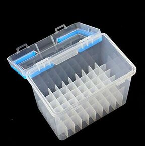 Clear 80 Slot Plastic Carrying Marker Case Holder Storage Organizer Box for Paint Sketch Markers-Fits for Markers Pen from 15mm to 18mm Diameter