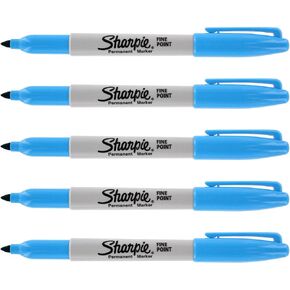 Sharpie Fine-Tip Permanent Marker, 5 Pcs./Pack Turquoise Colors