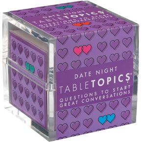 TableTopics Date Night - 135 Question Cards, Conversation Starters for Couples, Fun Game for Date Night to Spark New & Exciting Conversations & Memories, Great Gift for Couples