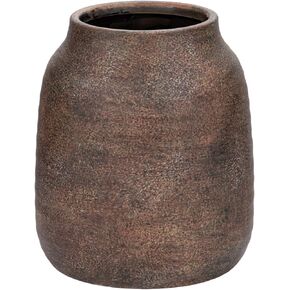 Briful 9.6in Large Rustic Brown Ceramic Vase,Vintage Farmhouse Flowers Vase,Shabby Terra Cotta Vase, Antique Pottery Decorative Pampas Vase for Home Office Table Shelf Mantel Porch Decorations in Saudi Arabia