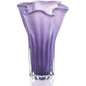 8inch Blown Glass Bubble Vase Collection Modern Art Flower Vase Decoration for Home Decor Living Room,Office,Centerpiece,Table and Wedding,Blue