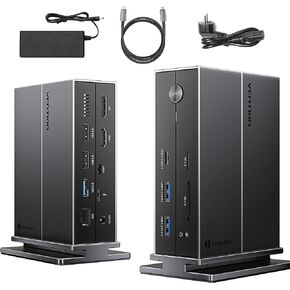 VENTION Thunderbolt 4 Docking Station Triple Monitor with 135W Power Adapter, 8K/4K Display for MacBook Pro/Air, Thunderbolt 4/3 Windows PC (8K HDMI, 8K DP, 3xUSB 3.2, SD/TF4.0, 3.5mm Audio, Ethernet)