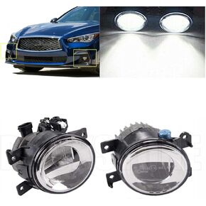 Pair of Front LED Fog Driving Lamp Light Compatible for Infiniti Q50 QX50 Q60 QX60 Q70L QX80 FIT OE 261504GA0A, 261554GA0A IN2593108, IN2592108