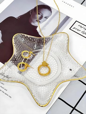 صينية مجوهرات أكوا شيل - طبق حلية مزخرف على طراز المحيط للخواتم والأقراط والقلائد والأساور والساعات والمفاتيح - طبق حلية أنيق للمجوهرات in Kuwait