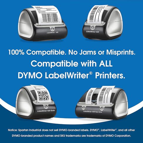 Spartan Industrial - ملصقات بديلة متوافقة لملصقات الاسم DYMO 30857-2-1/4" X 4" (10 عبوات) in Kuwait