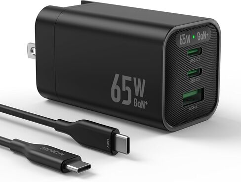 100W USB C Charger Block, MOKiN GaN+ Wall Charger with Foldable Plug, USB C Fast Charging for iPhone 15/14/Pro, Galaxy S22/S20, MacBook Air, Dell XPS/Latitude, HP EliteBook/Envy, iPad Pro & More. in Kuwait