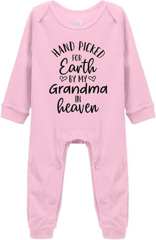 Hand Picked For Earth By My Grandma In Heaven Universal Boys And Girls Short Sleeve Bodysuits in Saudi Arabia