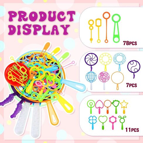 99 Pcs Big Bubble Wands Set, Giant Bubble Wands Toys Bulk with Tray Large Bubble Maker Mixed Size Funny Bubble Making Toys for Kids Summer Outdoor Party Favors Gifts Birthday Games in Saudi Arabia