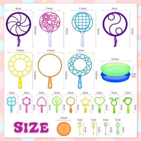 99 Pcs Big Bubble Wands Set, Giant Bubble Wands Toys Bulk with Tray Large Bubble Maker Mixed Size Funny Bubble Making Toys for Kids Summer Outdoor Party Favors Gifts Birthday Games in Saudi Arabia