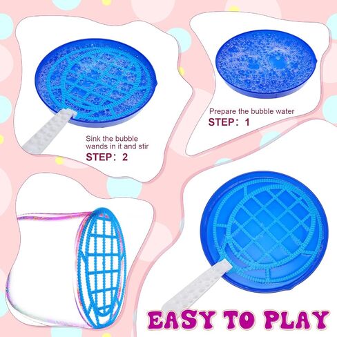 99 Pcs Big Bubble Wands Set, Giant Bubble Wands Toys Bulk with Tray Large Bubble Maker Mixed Size Funny Bubble Making Toys for Kids Summer Outdoor Party Favors Gifts Birthday Games in Saudi Arabia