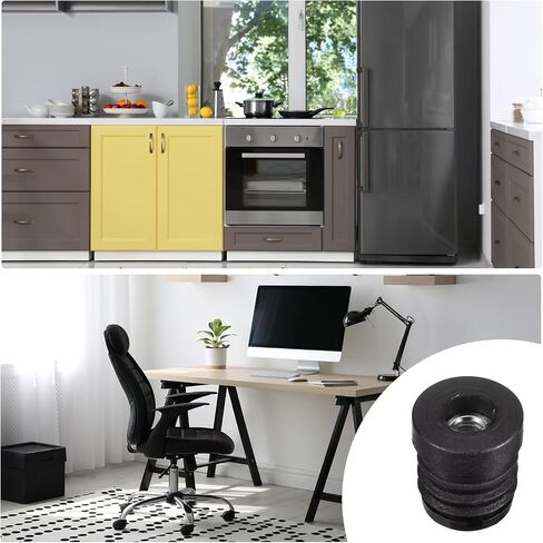 uxcell 24Pcs Inserts for Round Tubes with M6 Thread, for 19mm/0.75" OD Round Tube, Round Black Plastic Plug Caster Insert Chair End Caps Furniture Leg Plug in Saudi Arabia