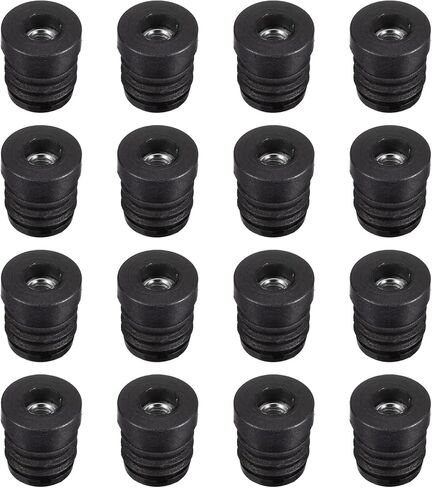uxcell 24Pcs Inserts for Round Tubes with M6 Thread, for 19mm/0.75" OD Round Tube, Round Black Plastic Plug Caster Insert Chair End Caps Furniture Leg Plug in Saudi Arabia
