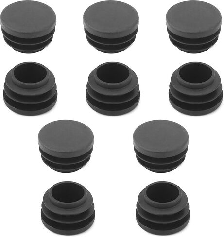 Yinpecly 100PCS 0.75" Round Plastic Plug End Cap Hardware Furniture Pipe Tube Cover Insert for Table Chair Legs Cabinet Furniture Sliding Black Tone in Saudi Arabia