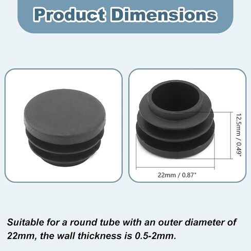 Yinpecly 100PCS 0.75" Round Plastic Plug End Cap Hardware Furniture Pipe Tube Cover Insert for Table Chair Legs Cabinet Furniture Sliding Black Tone in Saudi Arabia