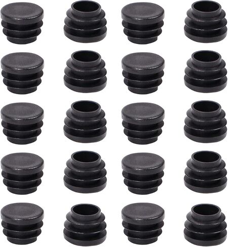 Yinpecly 100PCS 0.75" Round Plastic Plug End Cap Hardware Furniture Pipe Tube Cover Insert for Table Chair Legs Cabinet Furniture Sliding Black Tone in Saudi Arabia
